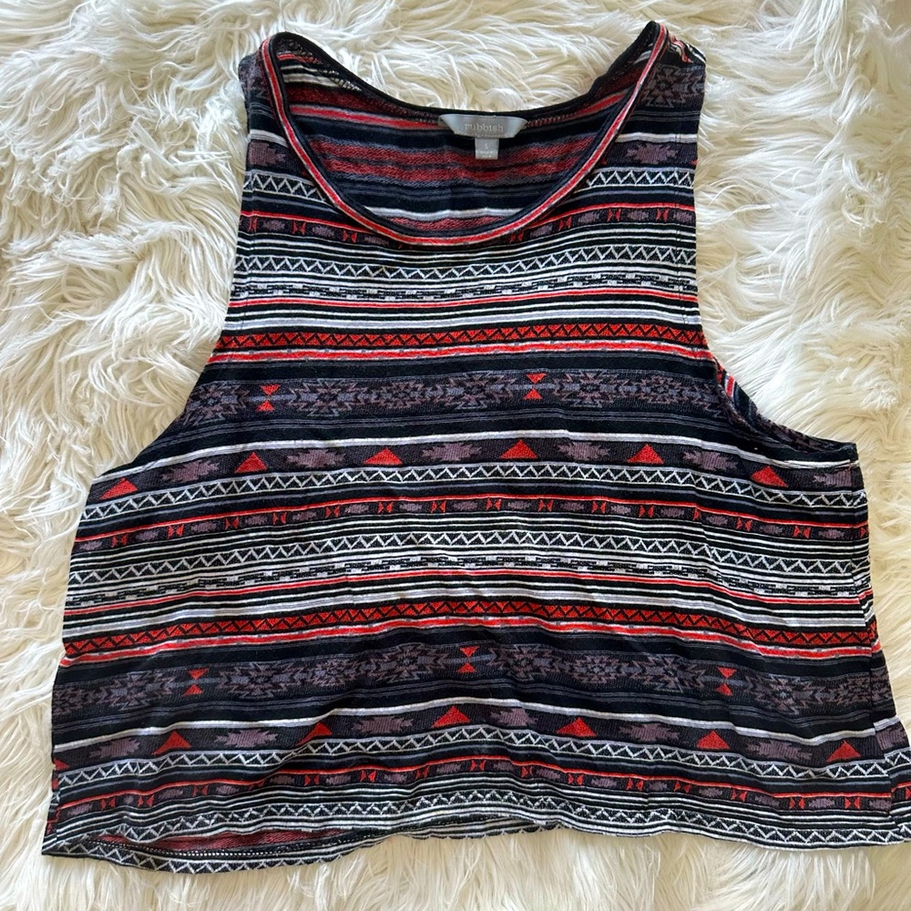 Rubbish Multicolor Tribal Aztec Print Crop Top